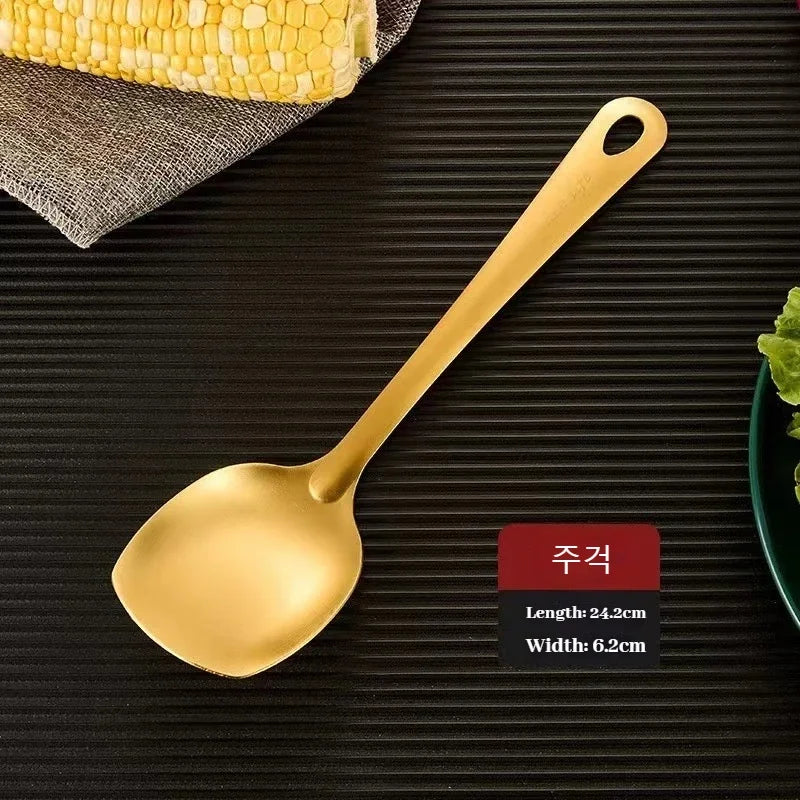 6-Piece Korean Style Stainless Steel Cutlery Set – Elegant Spoon & Fork Set for Dining