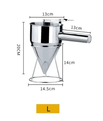 600/1200ML stainless steel liquid funnel dispenser, octopus ball tool, cooking kitchen accessories with handle and bracket