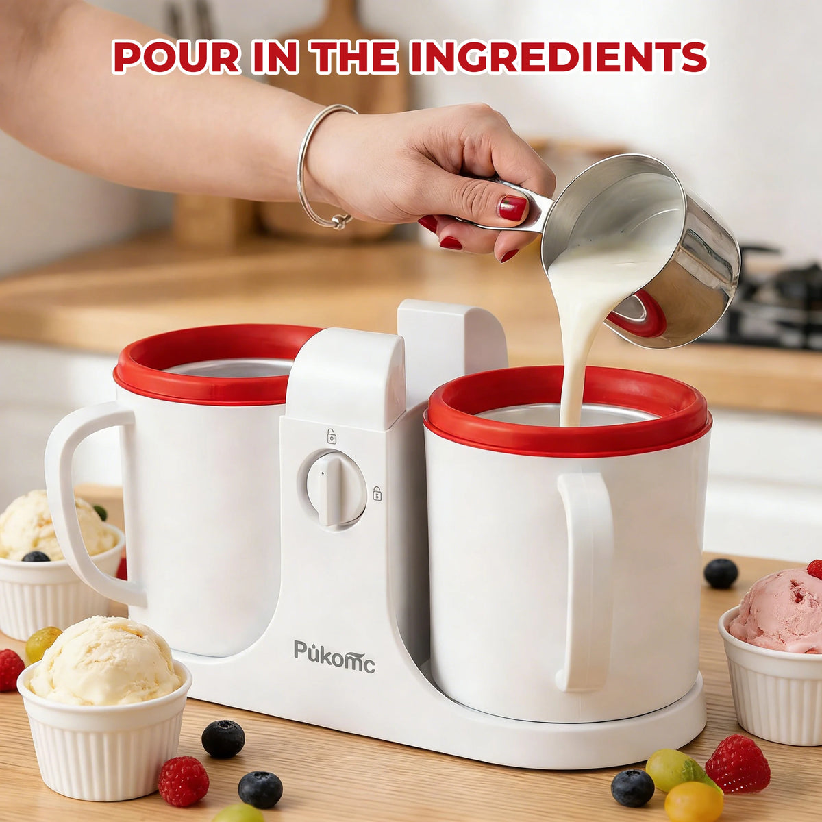 Sumetas Electric Ice Cream & Popsicle Maker – Dual-Cup DIY Frozen Treats Machine