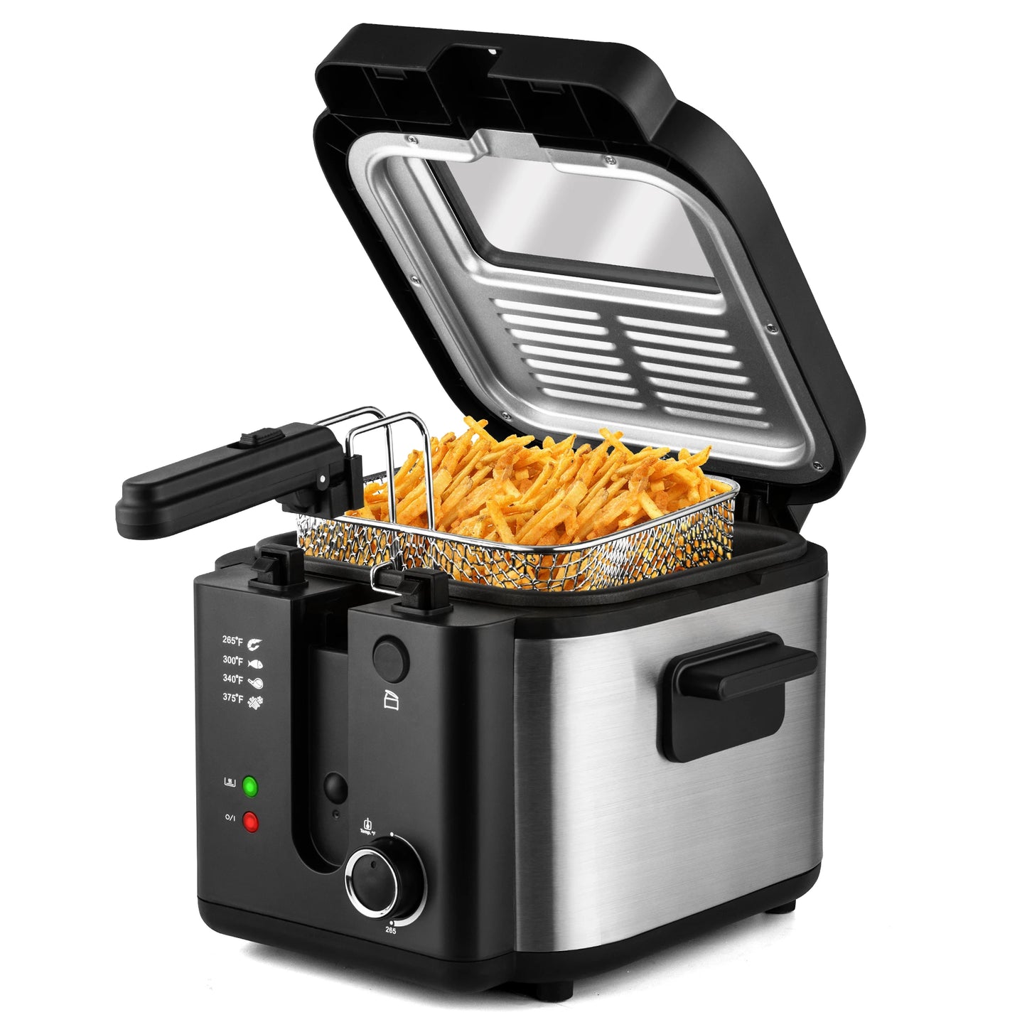 Electric Deep Fryer with Basket – 1.5L to 6L Stainless Steel Countertop Fryer with Adjustable Temperature