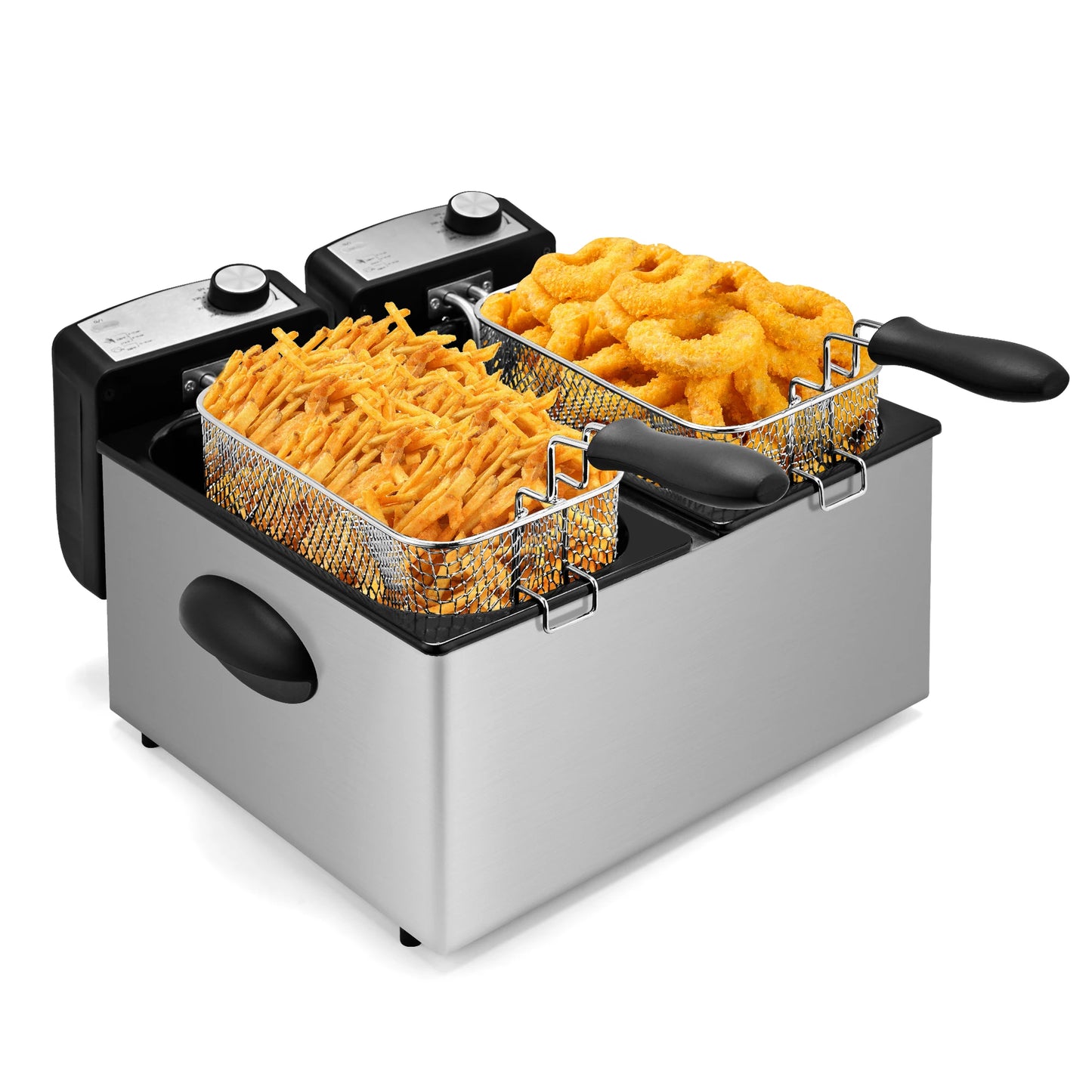 Electric Deep Fryer with Basket – 1.5L to 6L Stainless Steel Countertop Fryer with Adjustable Temperature