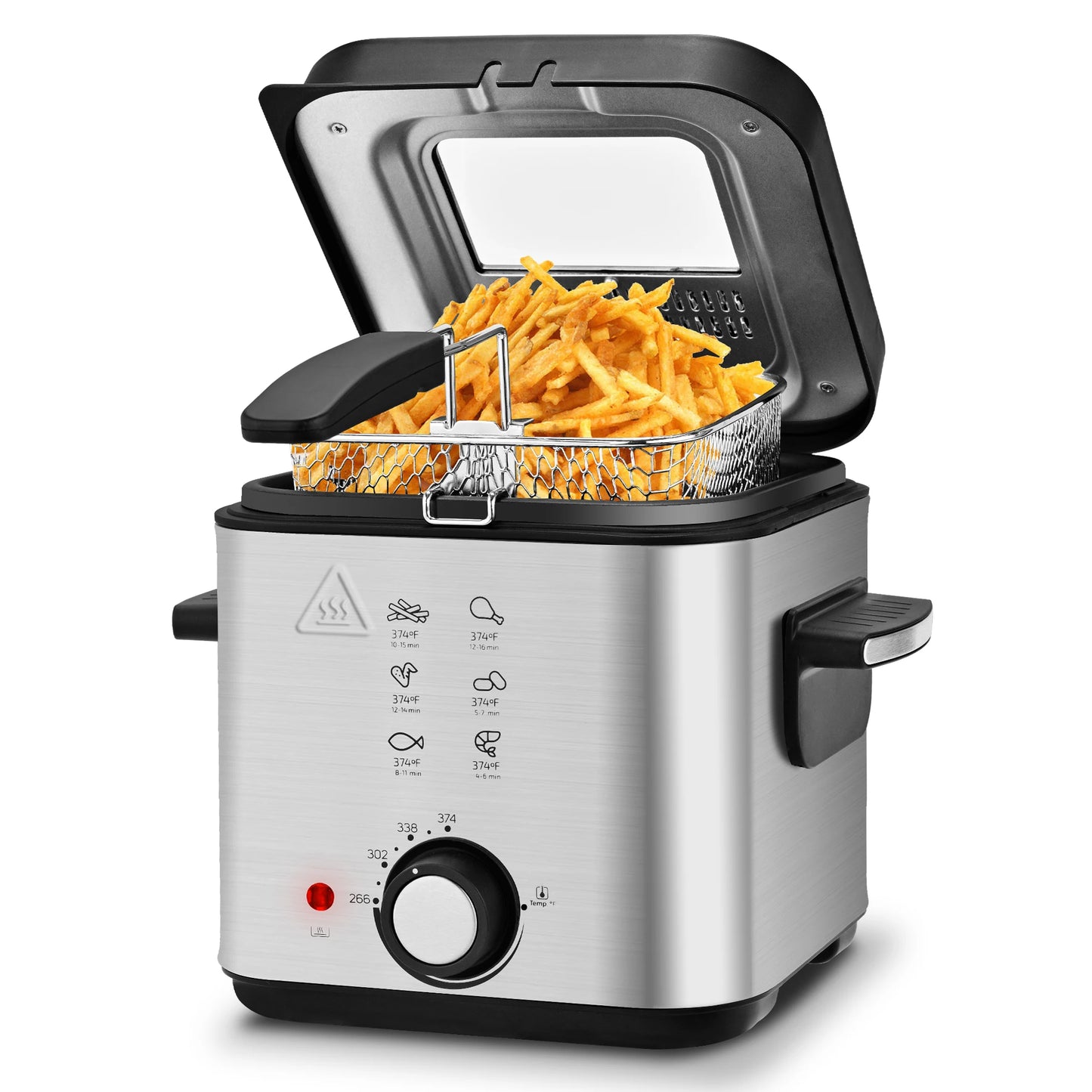 Electric Deep Fryer with Basket – 1.5L to 6L Stainless Steel Countertop Fryer with Adjustable Temperature
