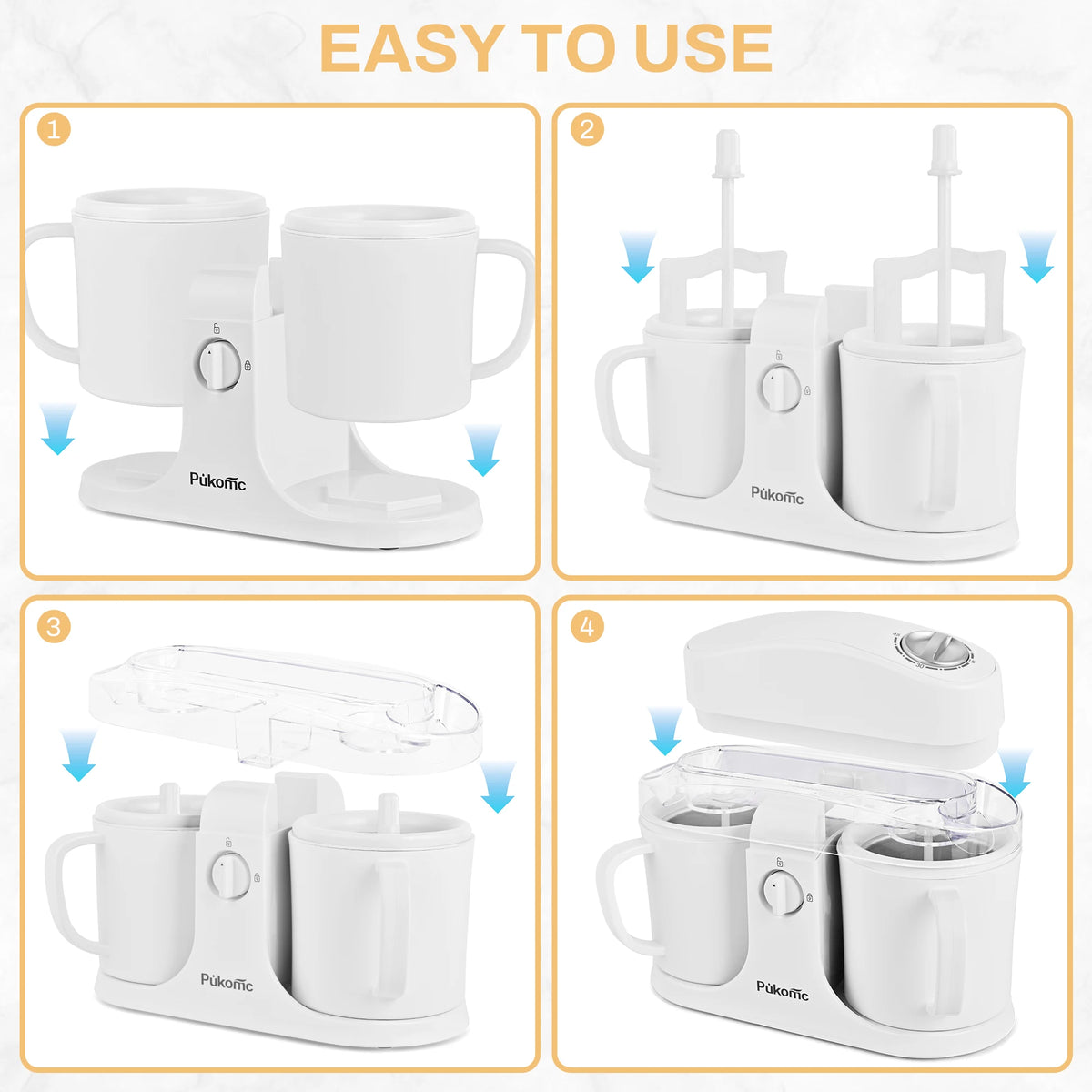 Sumetas Electric Ice Cream & Popsicle Maker – Dual-Cup DIY Frozen Treats Machine