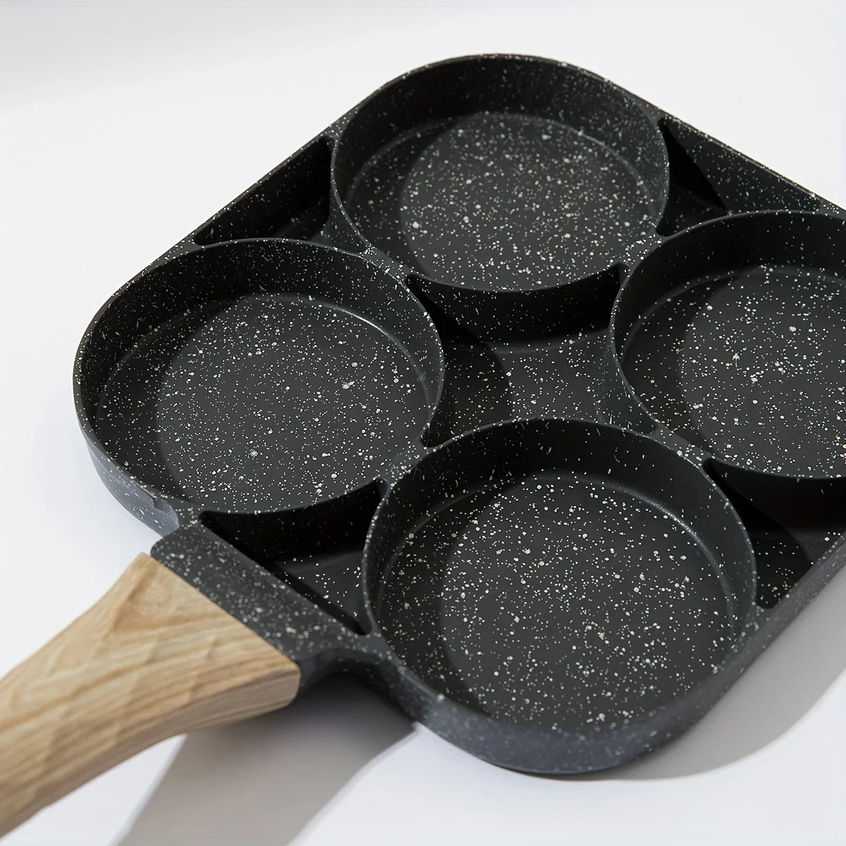 4-Hole Nonstick Omelette Pan – Breakfast Egg, Pancake & Burger Frying Pan