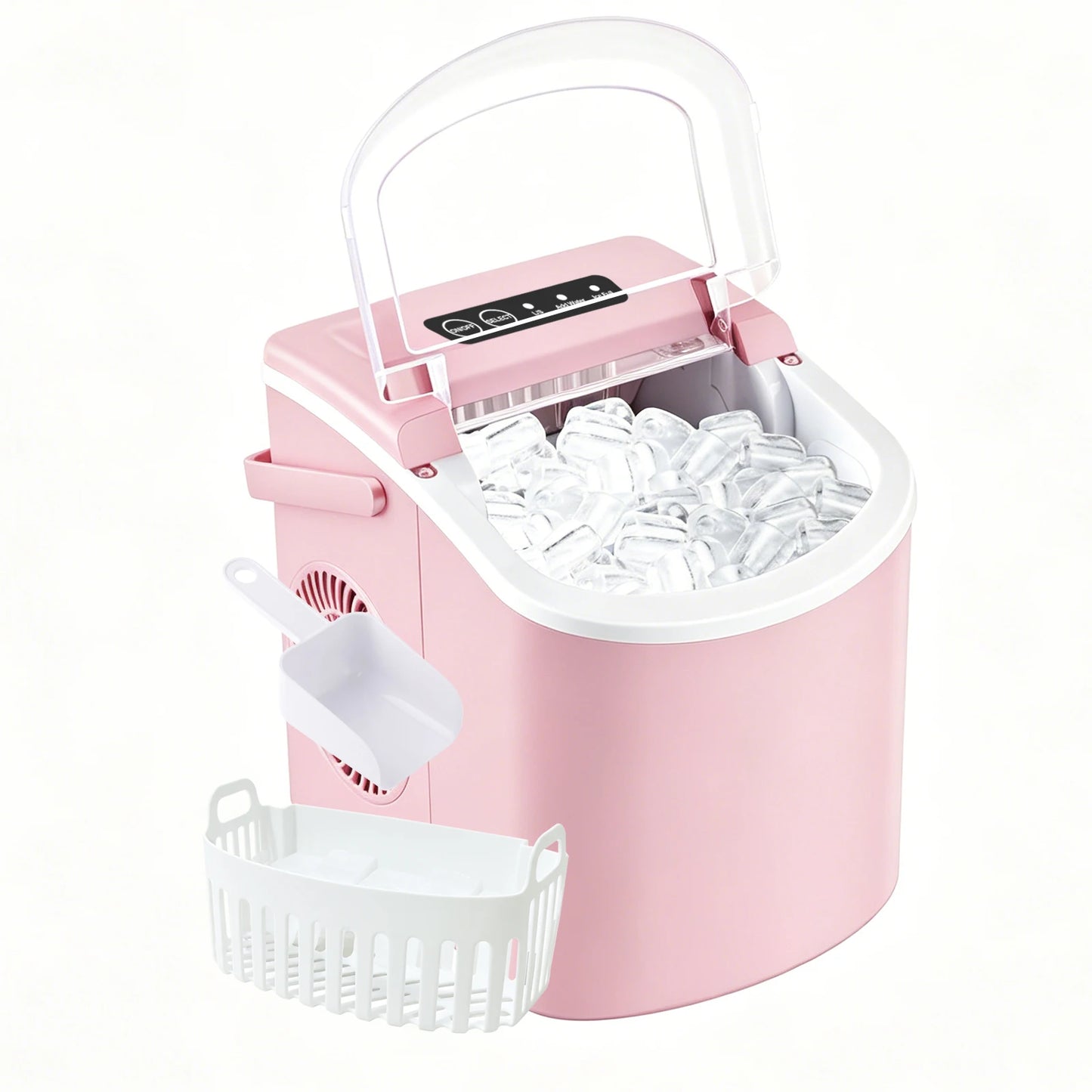 Portable Countertop Ice Maker Machine 29Lbs/24H – Self Cleaning Ice Maker with Carry Handle, 9 Ice Cubes in 6 Minutes for Home Kitchen Office RV & Party