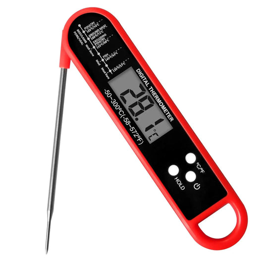 Digital Food Thermometer with Foldable Probe & Magnet – Instant Read BBQ & Cooking Thermometer