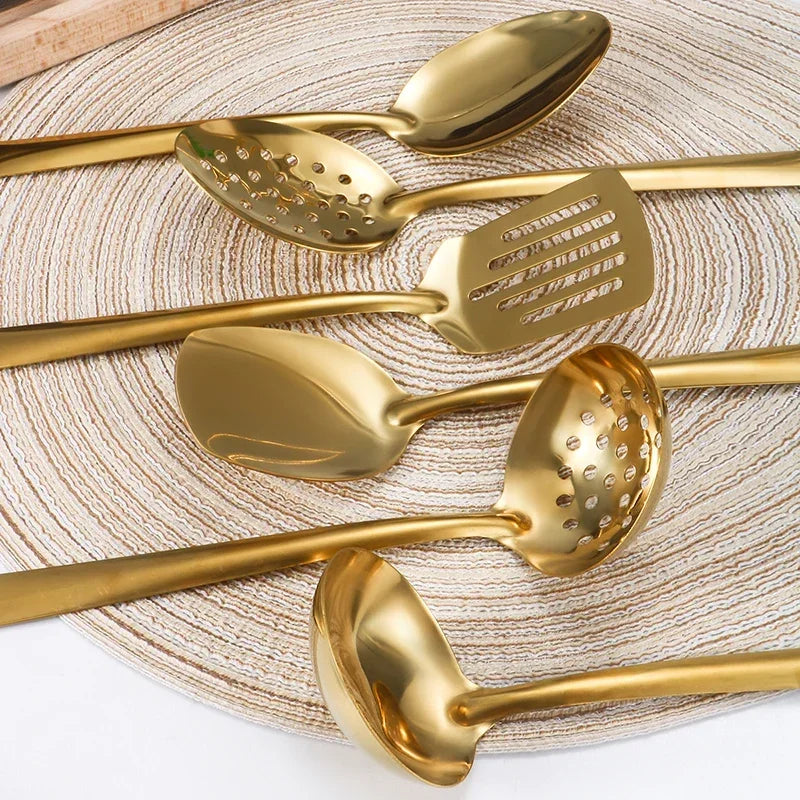 6-Piece Korean Style Stainless Steel Cutlery Set – Elegant Spoon & Fork Set for Dining