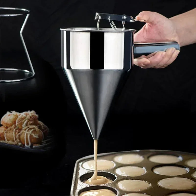 600/1200ML stainless steel liquid funnel dispenser, octopus ball tool, cooking kitchen accessories with handle and bracket