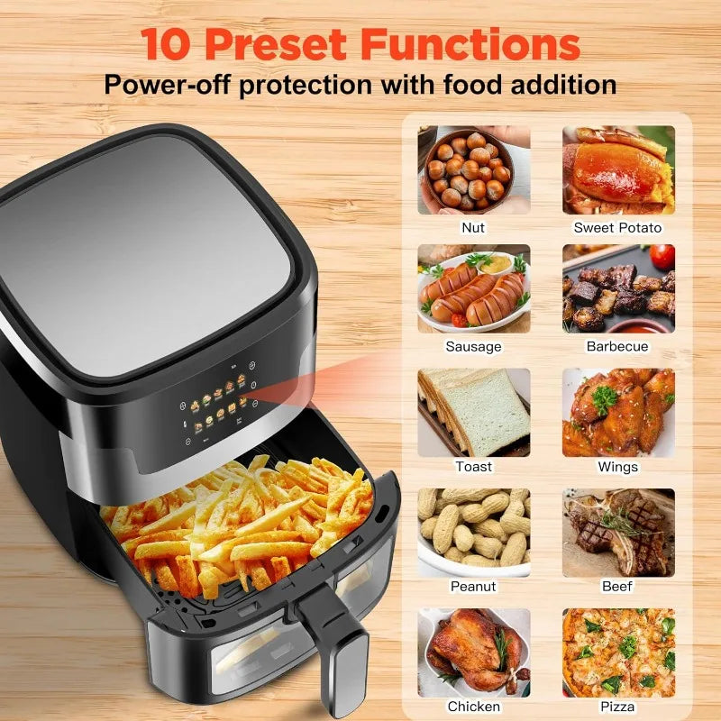 12L Smart Digital Air Fryer Oven - 12QT Large Capacity Oil-Free Cooker