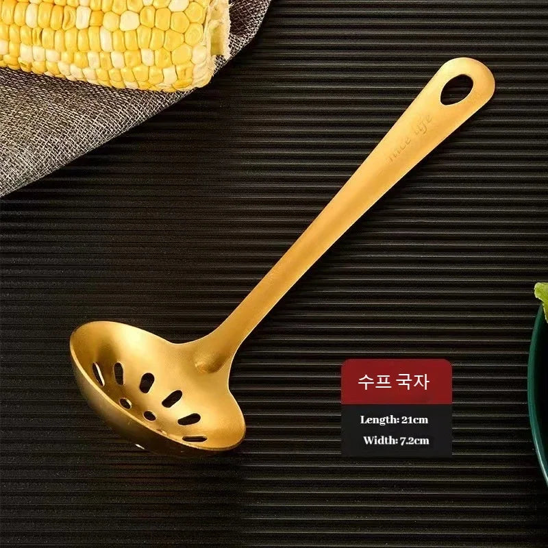 6-Piece Korean Style Stainless Steel Cutlery Set – Elegant Spoon & Fork Set for Dining