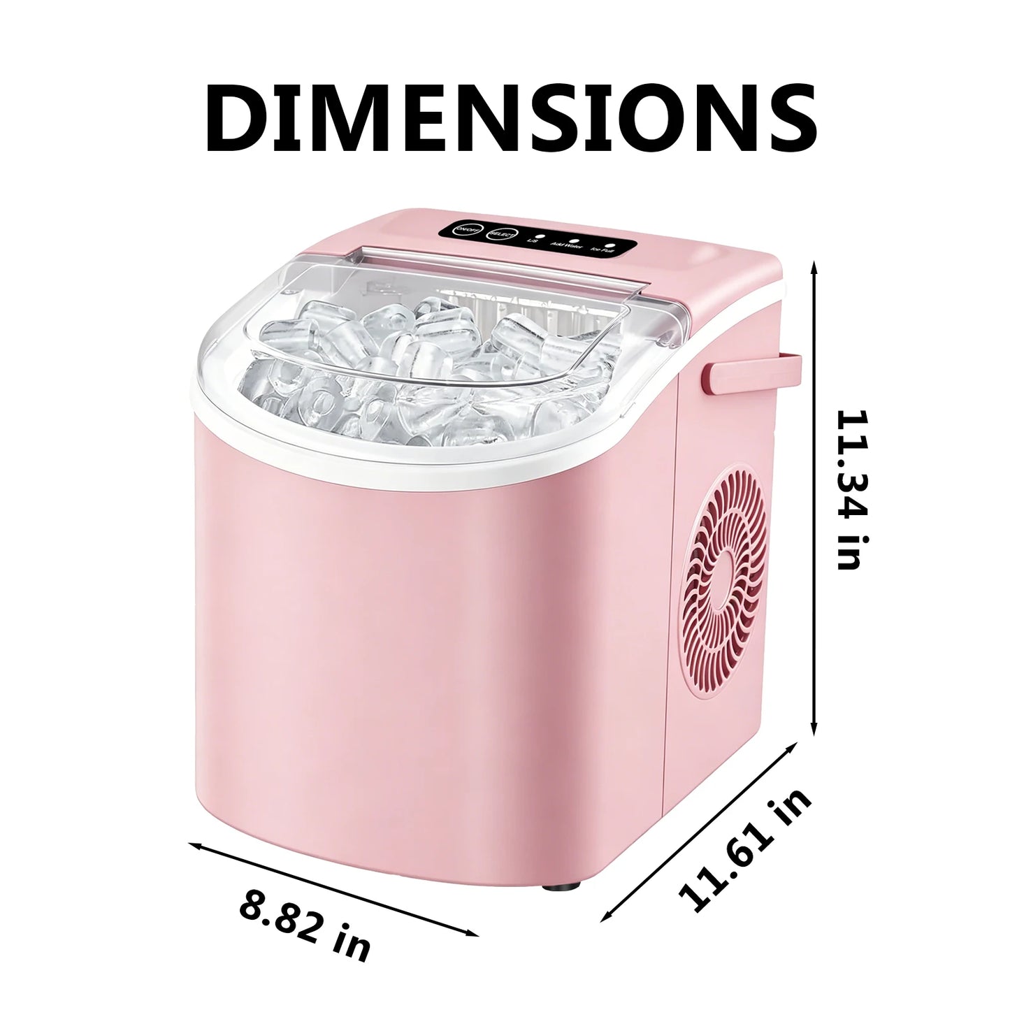 Portable Countertop Ice Maker Machine 29Lbs/24H – Self Cleaning Ice Maker with Carry Handle, 9 Ice Cubes in 6 Minutes for Home Kitchen Office RV & Party
