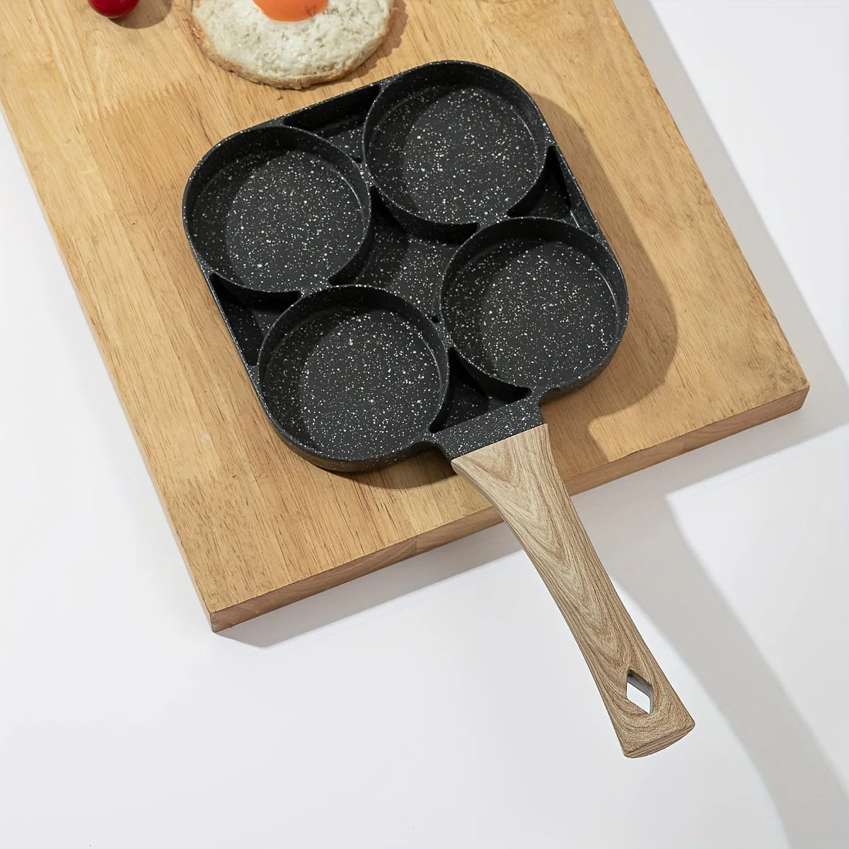 4-Hole Nonstick Omelette Pan – Breakfast Egg, Pancake & Burger Frying Pan