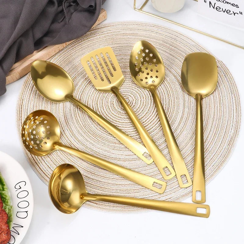6-Piece Korean Style Stainless Steel Cutlery Set – Elegant Spoon & Fork Set for Dining