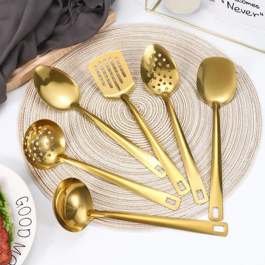 6-Piece Korean Style Stainless Steel Cutlery Set – Elegant Spoon & Fork Set for Dining