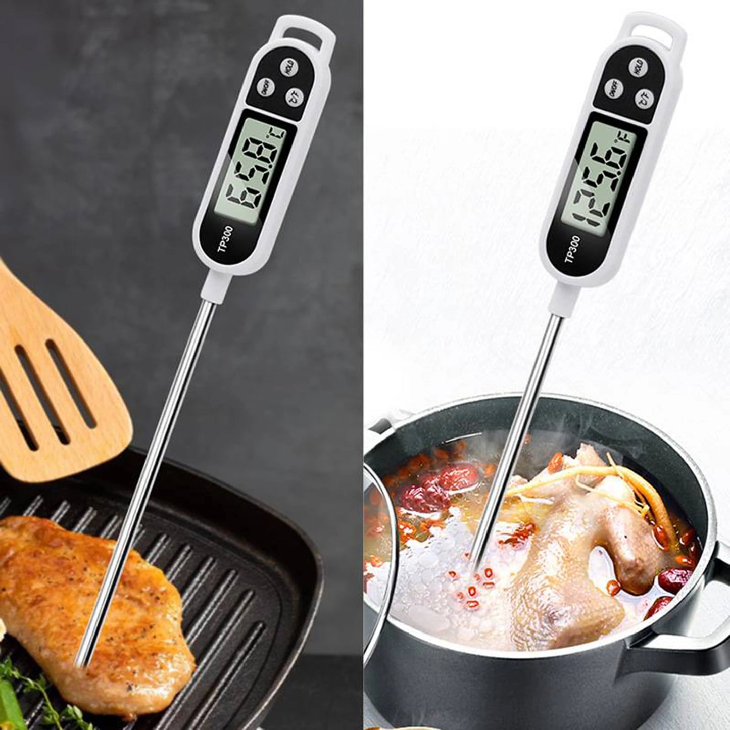 Digital Food Thermometer – Instant Read Kitchen Probe for Meat, BBQ, Oil & Cooking