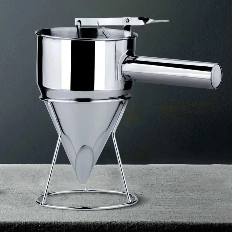 600/1200ML stainless steel liquid funnel dispenser, octopus ball tool, cooking kitchen accessories with handle and bracket
