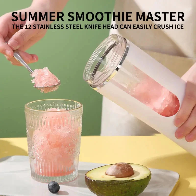 530ml Portable Blender Cup | 12 Stainless Steel Blades USB Rechargeable Personal Smoothie Juicer with 4 Speeds