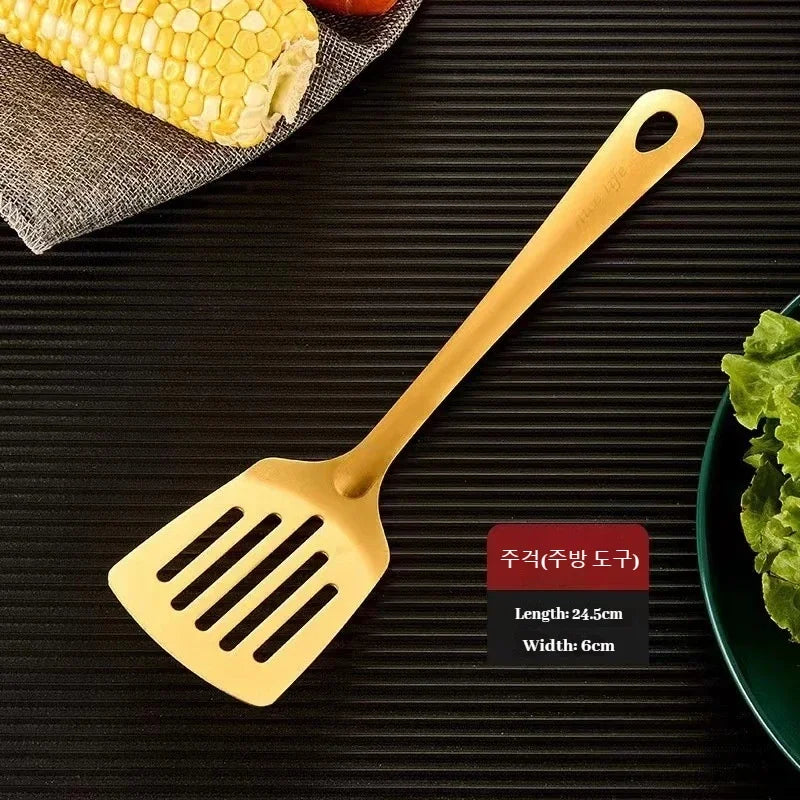 6-Piece Korean Style Stainless Steel Cutlery Set – Elegant Spoon & Fork Set for Dining