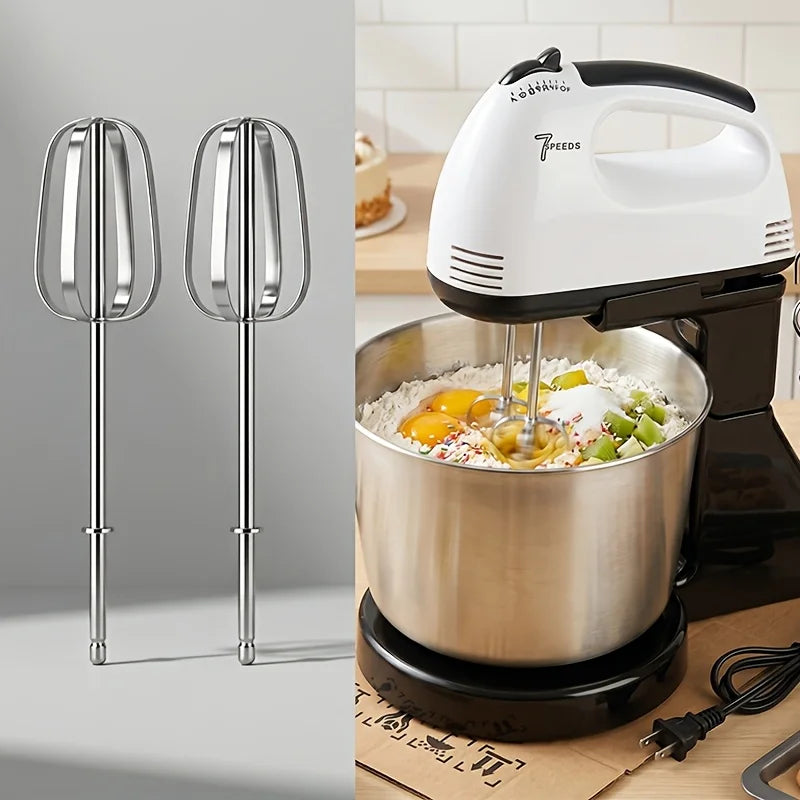7-Speed Electric Hand Mixer with Rotating Bowl & Stand – 100W Baking Mixer for Eggs, Cream & Cake