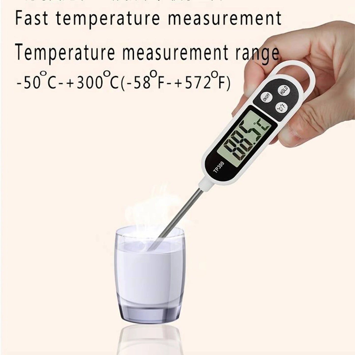 Digital Food Thermometer – Instant Read Kitchen Probe for Meat, BBQ, Oil & Cooking
