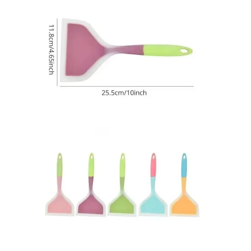 Wide Silicone Spatula Turner Nonstick Pancake Egg Flipper Heat-Resistant Cooking Tool