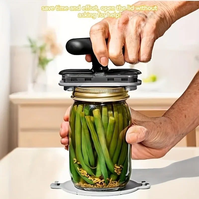 Multifunction Jar & Bottle Opener – Adjustable Non-Slip Lid Opener for Seniors, Weak Hands & Arthritis | Easy Grip Kitchen Tool
