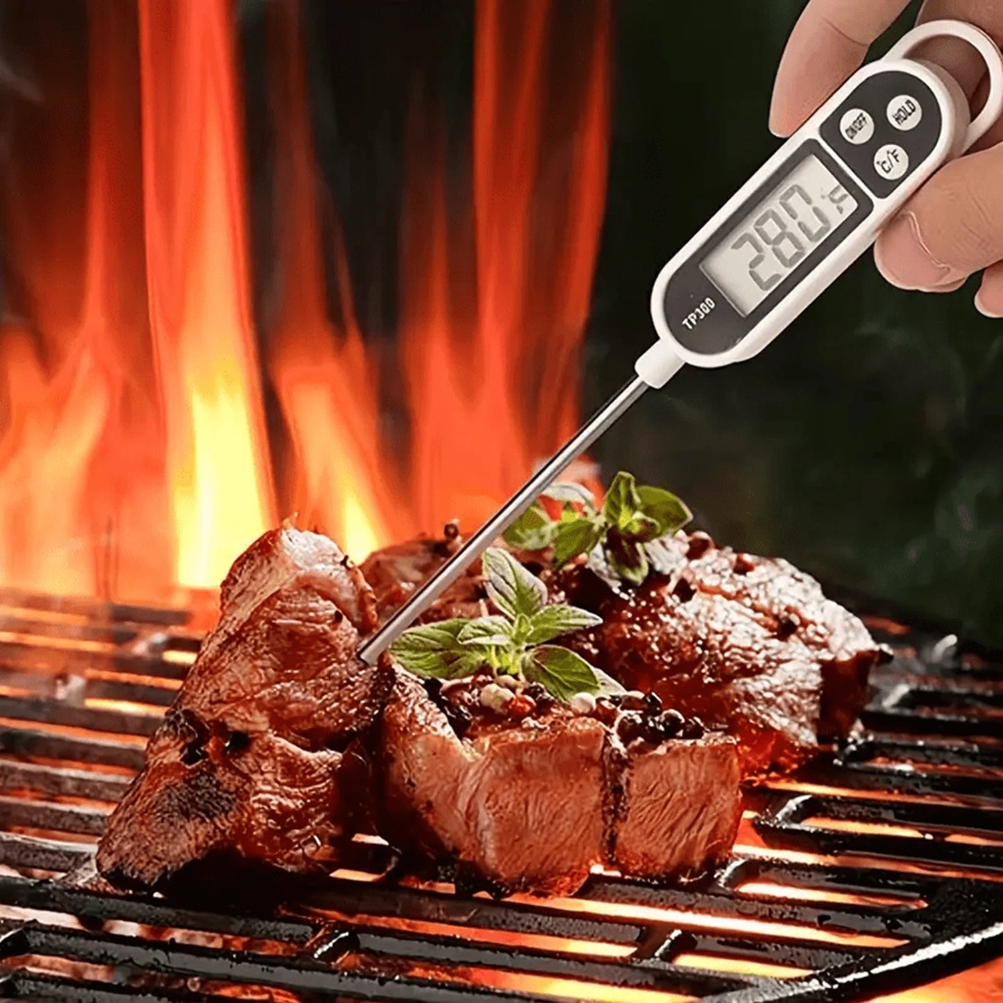 Digital Food Thermometer – Instant Read Kitchen Probe for Meat, BBQ, Oil & Cooking