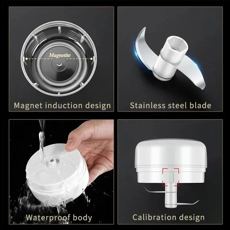 250ml USB Rechargeable Mini Electric Food Chopper Garlic Onion Vegetable Meat Grinder BPA-Free Portable Food Processor